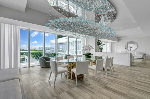 Interior of the home's dining room. 