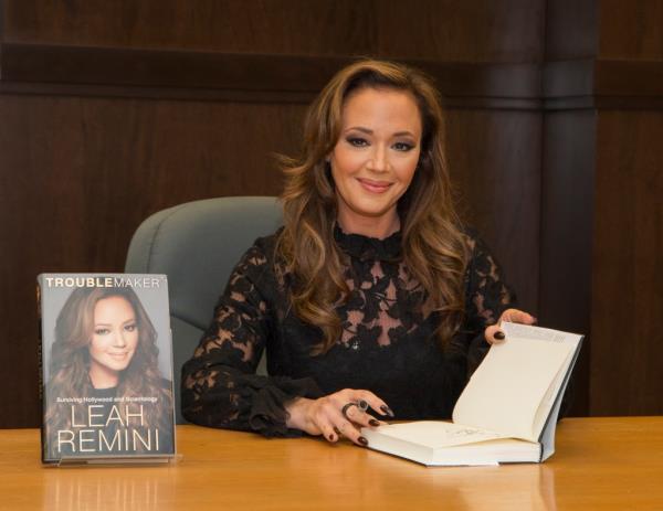 Photo of Leah Remini alo<em></em>ngside her memoir. 