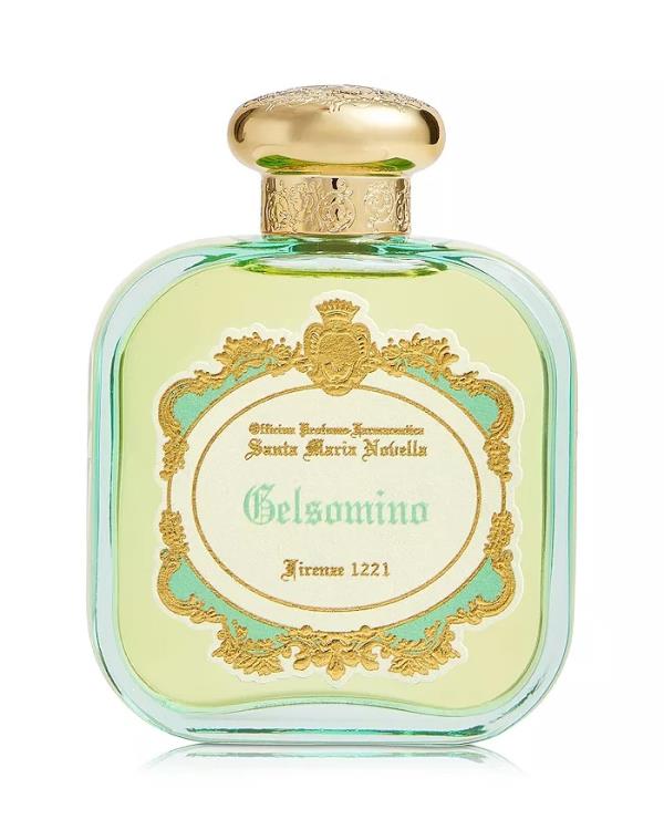 A bottle of perfume with a gold cap for Alexa NYFW - Bloomingdales product