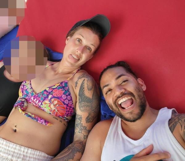 Shanna Gardner-Fernandez and Mario Fernandez on vacation with Bridegan's two children weeks after his death.
