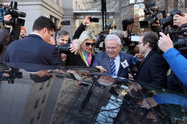 menendez outside court