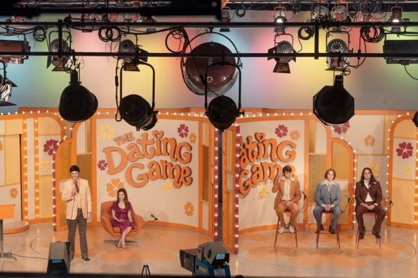 Tony Hale, from left, Anna Kendrick, Matt Visser, Jedidiah Goodacre and Daniel Zovatto in a scene from 