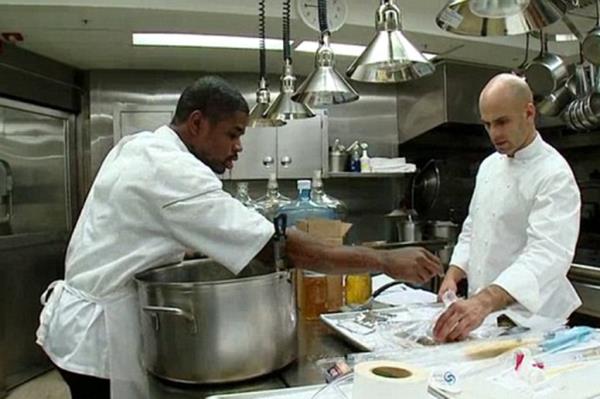 Tafari Campbell in the White House kitchen.