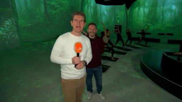 Sunrise weatherman Sam Mac on the show, speaking a<em></em>bout Thursday’s weather. 