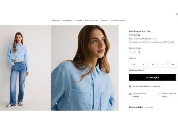 Muslin shirt from Reserved