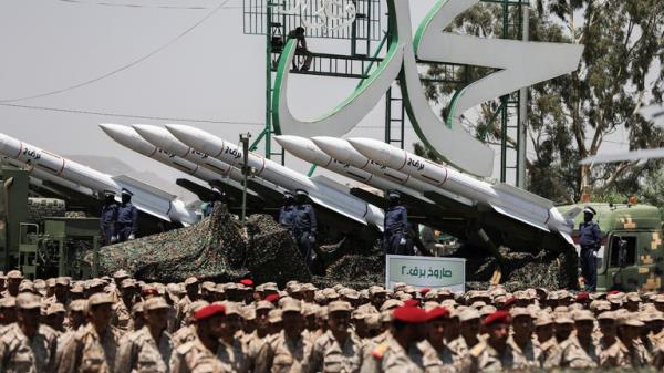 A view of missiles during a military parade held by the Houthis to mark the anniversary of their takeover in Sanaa, Yemen September 21, 2023. REUTERS/Khaled Abdullah</p>

<p>　　