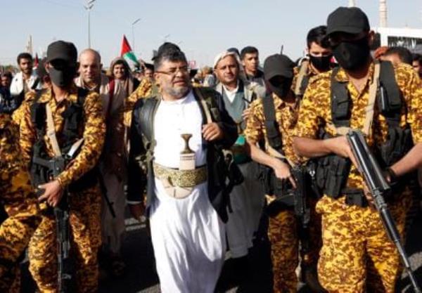 The president of the Houthi Revolutio<em></em>nary Committee of Yemen, Mohammad Ali Al Huthi, attends a protest against the airstrikes launched by the U.S. and the United Kingdom this Friday in Sana'a, the capital.