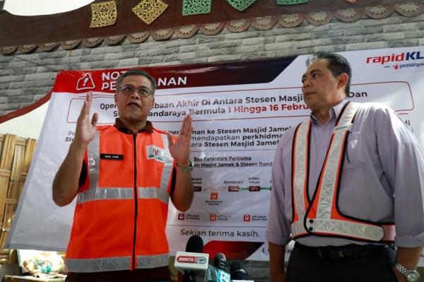Rapid Rail: Ampang-Putra Heights LRT passengers can co<em></em>ntinue journey to Masjid Jamek from tomorrow until February 16 