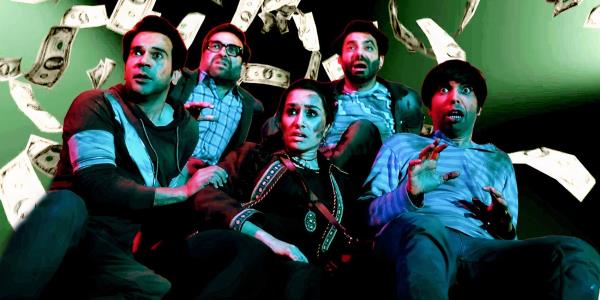 Vicky and his friends look scared in Stree 2 as mo<em></em>ney falls in the background