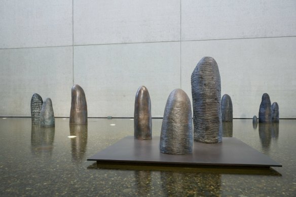Judy Watson’s bro<em></em>nze work Walama (2000) has been installed in the Queensland Art Gallery’s famous Watermall.